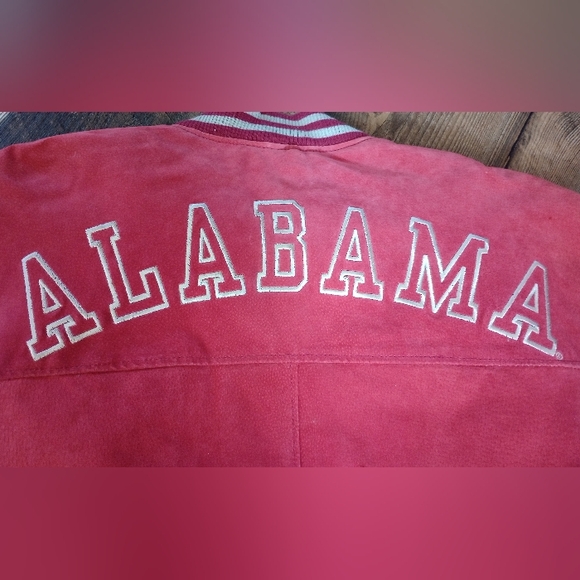 Vintage Red Oak Alabama Crimson Tide Suede Leather Varsity Jacket, Size XL - Picture 4 of 12